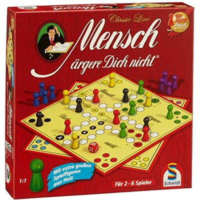 Schmidt Spiele 49330 Classic Line, Mensch ärgere Dich Nicht, mit extra großen Spielfiguren aus Holz, FFP, 2 bis 6 Spieler, bunt Schmidt Spiele 49330 Classic Line, Mensch ärgere Dich Nicht, mit extra großen Spielfiguren aus Holz, FFP, 2 bis 6 Spieler, bunt