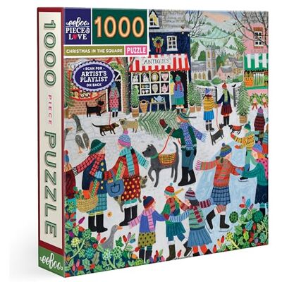 eeBoo Puzzle mit 1000 Teilen Christmas in The Square – Weihnachtspuzzle 1000 Teile – Maße 58,5 cm x 58,5 cm eeBoo Puzzle mit 1000 Teilen Christmas in The Square – Weihnachtspuzzle 1000 Teile – Maße 58,5 cm x 58,5 cm