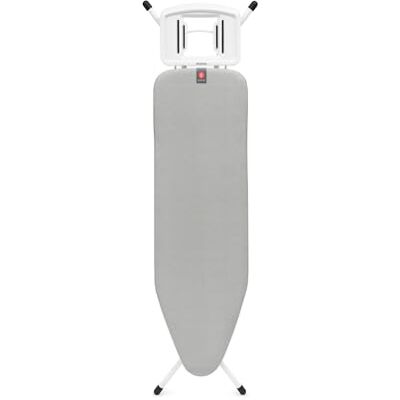 Brabantia Bügelbrett B, 124 x 38 cm – Metallised 100% Fairtrade-Baumwolle Stabiler, kippsicherer Rahmen Faltbar, höhenverstellbar, solide Dampfbügeleisenablage Fairtrade, C2C-Zertifiziert Brabantia Bügelbrett B, 124 x 38 cm – Metallised 100% Fairtrade-Baumwolle Stabiler, kippsicherer Rahmen Faltbar, höhenverstellbar, solide Dampfbügeleisenablage Fairtrade, C2C-Zertifiziert