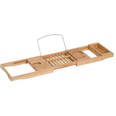 HOMCOM Bambus Badewannenablage - Natur, verstellbar 70-105x21,8x5 - Badewannenablage HOMCOM Bambus Badewannenablage - Natur, verstellbar 70-105x21,8x5 - Badewannenablage