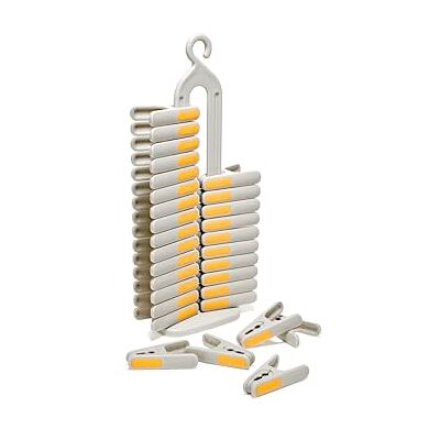 Joseph Joseph PegStore 30 Wäscheklammer-Set mit Aufbewahrungsständer, UV-beständig, recyceltem Plastik, Ecru Joseph Joseph PegStore 30 Wäscheklammer-Set mit Aufbewahrungsständer, UV-beständig, recyceltem Plastik, Ecru