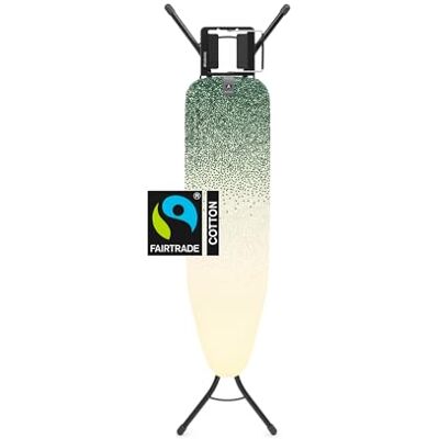 Brabantia Bügelbrett A Verstellbare Bügeleisenablage – Höhenverstellbar rutschfeste Gummifüße Bezug aus Fairtrade-Baumwolle mit Schaumstoff Faltbar New Dawn Größe A (110x30 cm) Brabantia Bügelbrett A Verstellbare Bügeleisenablage – Höhenverstellbar rutschfeste Gummifüße Bezug aus Fairtrade-Baumwolle mit Schaumstoff Faltbar New Dawn Größe A (110x30 cm)