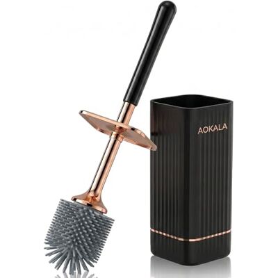Generic Aokala Silikon WC-Bürste mit Halter – Klobürste mit ergonomischem Langstiel und Tropfschale – Tiefenreinigung für Badezimmer & Gäste-WC, Schwarz Generic Aokala Silikon WC-Bürste mit Halter – Klobürste mit ergonomischem Langstiel und Tropfschale – Tiefenreinigung für Badezimmer & Gäste-WC, Schwarz