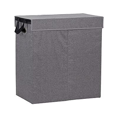 Household Essentials Hamper Wäscheservice Sorter mit Magnetverschluss, Double, Grau Household Essentials Hamper Wäscheservice Sorter mit Magnetverschluss, Double, Grau