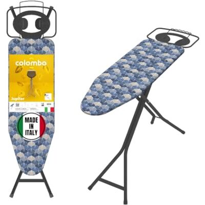 Colombo Bügelbrett Jupiter Bügelbrett, klappbar, stabil, höhenverstellbar, max. 95 cm, Bezug aus Bio-Baumwolle, hergestellt in Italien Colombo Bügelbrett Jupiter Bügelbrett, klappbar, stabil, höhenverstellbar, max. 95 cm, Bezug aus Bio-Baumwolle, hergestellt in Italien