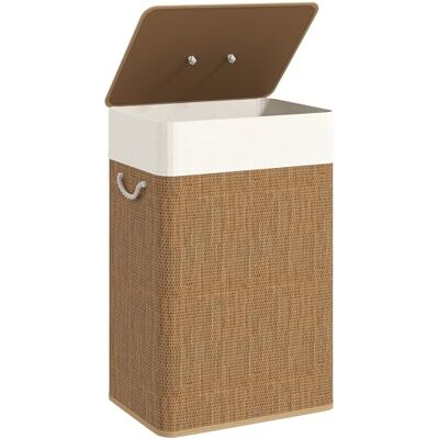 HOMCOM Bambus Wäschekorb mit Deckel Herausnehmbarer Wäschesack 72 L Braun HOMCOM Bambus Wäschekorb mit Deckel Herausnehmbarer Wäschesack 72 L Braun