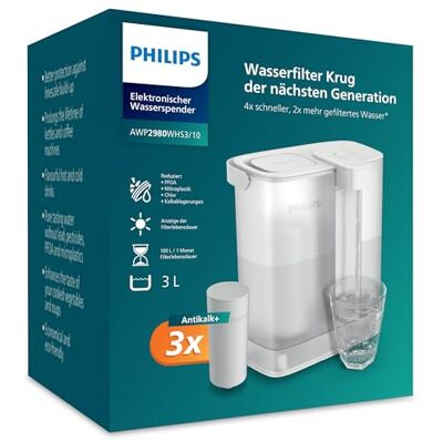 Philips Water Wasserdispenser für gefiltertes Wasser auf Knopfdruck (3L) – Frisches und sauberes Wasser, 3x Anticalc+ Filter verbessert den Geschmack und reduziert Kalk sowie Verunreinigungen,BPA-frei Philips Water Wasserdispenser für gefiltertes Wasser auf Knopfdruck (3L) – Frisches und sauberes Wasser, 3x Anticalc+ Filter verbessert den Geschmack und reduziert Kalk sowie Verunreinigungen,BPA-frei