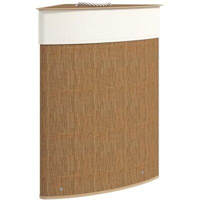 HOMCOM Bambus Wäschekorb mit Deckel Herausnehmbarer Wäschesack 55 L Braun HOMCOM Bambus Wäschekorb mit Deckel Herausnehmbarer Wäschesack 55 L Braun