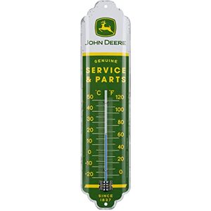 Retro Thermometer, 7 x 28 cm, John Deere – Service & Parts – Geschenk-Idee für Traktor-Fans, Original Lizenzprodukt (OLP), aus Metall, Vintage Design Retro Thermometer, 7 x 28 cm, John Deere – Service & Parts – Geschenk-Idee für Traktor-Fans, Original Lizenzprodukt (OLP), aus Metall, Vintage Design