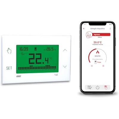 VEMER VE795800 TUO 4G 4G-LTE Heizungsthermostat mit Integrierter Daten-SIM, Smart Thermostat mit App, Einfache Bluetooth-Einrichtung, Wochenprogrammierung, Stromversorgung 230V, Weiß VEMER VE795800 TUO 4G 4G-LTE Heizungsthermostat mit Integrierter Daten-SIM, Smart Thermostat mit App, Einfache Bluetooth-Einrichtung, Wochenprogrammierung, Stromversorgung 230V, Weiß