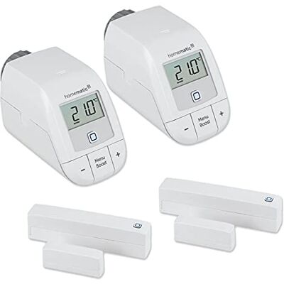 Homematic IP Set Heizen – Easy Connect 2er-Set, Digitale Steuerung für Heizung per App, Alexa, Google Assistant, einfache Installation, Energie sparen, Thermostat und Fenstersensor, 153413A0 Homematic IP Set Heizen – Easy Connect 2er-Set, Digitale Steuerung für Heizung per App, Alexa, Google Assistant, einfache Installation, Energie sparen, Thermostat und Fenstersensor, 153413A0