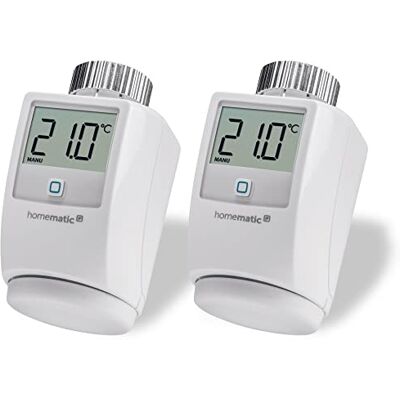 Homematic IP Smart Home Heizkörperthermostat 2er-Set, digitaler Thermostat Heizung, Heizungsthermostat, Steuerung per App, Alexa & Google Assistant, einfache Installation, Energie sparen, 140280A0 Homematic IP Smart Home Heizkörperthermostat 2er-Set, digitaler Thermostat Heizung, Heizungsthermostat, Steuerung per App, Alexa & Google Assistant, einfache Installation, Energie sparen, 140280A0