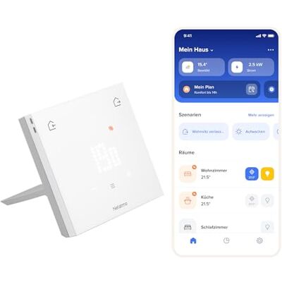 Netatmo Smartes Thermostat ORIGINAL für individuelle Heizkessel Installationspaket, schnurlos/kabelgebunden, Halterung beiliegend, energiesparend, mit Matter kompatibel, WiFi 2.4GHz ETP-AMZ Netatmo Smartes Thermostat ORIGINAL für individuelle Heizkessel Installationspaket, schnurlos/kabelgebunden, Halterung beiliegend, energiesparend, mit Matter kompatibel, WiFi 2.4GHz ETP-AMZ