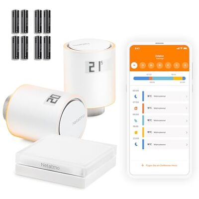 Netatmo Smarte WLAN Heizkörperthermostate Starterpaket Zur Steuerung von Heizkörpern (ohne eigene Heizungsanlage), Energie sparen & Komfort steigern, NVP-AMZ Netatmo Smarte WLAN Heizkörperthermostate Starterpaket Zur Steuerung von Heizkörpern (ohne eigene Heizungsanlage), Energie sparen & Komfort steigern, NVP-AMZ
