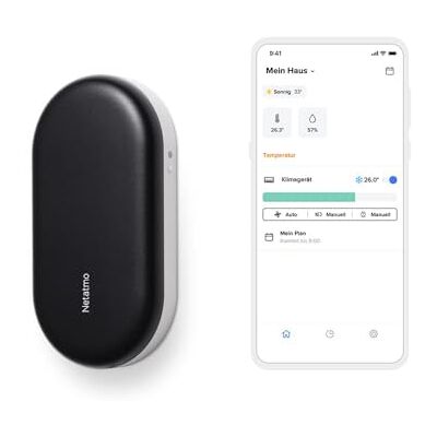 NETATMO Sensor - Smarte Klimaanlagensteuerung - Schwarz und weiß - Sensor NETATMO Sensor - Smarte Klimaanlagensteuerung - Schwarz und weiß - Sensor