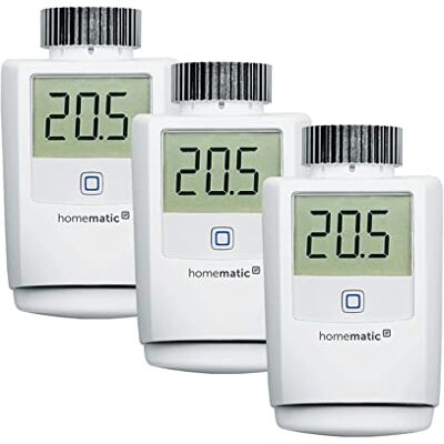 Homematic IP Smart Home Heizkörperthermostat 3er-Set, digitaler Thermostat Heizung, Heizungsthermostat, Steuerung per App, Alexa & Google Assistant, einfache Installation, Energie sparen, 140280A0 Homematic IP Smart Home Heizkörperthermostat 3er-Set, digitaler Thermostat Heizung, Heizungsthermostat, Steuerung per App, Alexa & Google Assistant, einfache Installation, Energie sparen, 140280A0