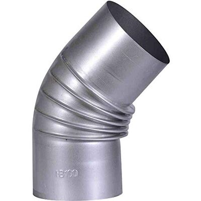 FIREFIX A100/B4 FAL Bogen 45°, starr, ø 100 mm Ofenrohre aus Stahlblech, 0,6 mm stark, innenliegend gemufft, Längen lasergeschweißt, Silber FIREFIX A100/B4 FAL Bogen 45°, starr, ø 100 mm Ofenrohre aus Stahlblech, 0,6 mm stark, innenliegend gemufft, Längen lasergeschweißt, Silber