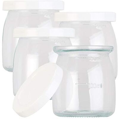 Rosenstein & Söhne Zubehör zu Joghurt-Zubereiter: 4er-Set Ersatzgläser mit Deckel für Joghurt-Maker JM-200/300, je 180ml (Fix, Bereiter für zu Hause, Gläser) Rosenstein & Söhne Zubehör zu Joghurt-Zubereiter: 4er-Set Ersatzgläser mit Deckel für Joghurt-Maker JM-200/300, je 180ml (Fix, Bereiter für zu Hause, Gläser)