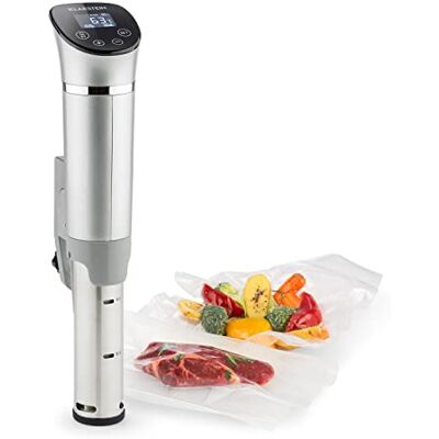 Klarstein Quickstick- Sous-Vide Garer, Präzisionskochtopf, Schongarer, 1300 Watt, Timerfunktion, 3D Circulating, 0-95 °C, LCD Touch-Display, wasserdicht, bis 20 Liter, flex, silber Klarstein Quickstick- Sous-Vide Garer, Präzisionskochtopf, Schongarer, 1300 Watt, Timerfunktion, 3D Circulating, 0-95 °C, LCD Touch-Display, wasserdicht, bis 20 Liter, flex, silber