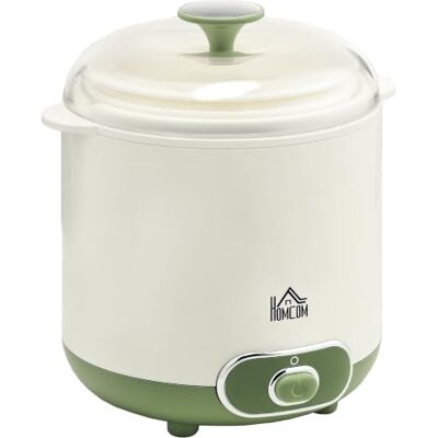 HOMCOM Joghurtbereiter 1,5 L mit Sieb Deckel 20 W 19,5x17,5x21,4 cm Weiß Joghurtmaschine, Joghurt-Maker für Griechischen Joghurt, für 3–5 Personen HOMCOM Joghurtbereiter 1,5 L mit Sieb Deckel 20 W 19,5x17,5x21,4 cm Weiß Joghurtmaschine, Joghurt-Maker für Griechischen Joghurt, für 3–5 Personen