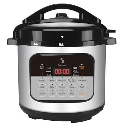 BEPER P101COS002 Schnellkochtopf 6 Liter, 15 Kochprogramme, Schongarer, 24-Stunden-Timer, 3 Druckstufen, Warmhaltefunktion, 10 Sicherheitssysteme, 1000 W BEPER P101COS002 Schnellkochtopf 6 Liter, 15 Kochprogramme, Schongarer, 24-Stunden-Timer, 3 Druckstufen, Warmhaltefunktion, 10 Sicherheitssysteme, 1000 W