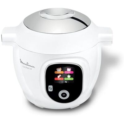 Moulinex Cookeo+ Intelligenter Multicooker mit hohem Druck, 6 l, 80 integrierte Rezepte, unbeaufsichtigt, intuitives Display, Schritt-für-Schritt-Anleitung zum Kochen, spezielle App, weiß CE854110 Moulinex Cookeo+ Intelligenter Multicooker mit hohem Druck, 6 l, 80 integrierte Rezepte, unbeaufsichtigt, intuitives Display, Schritt-für-Schritt-Anleitung zum Kochen, spezielle App, weiß CE854110