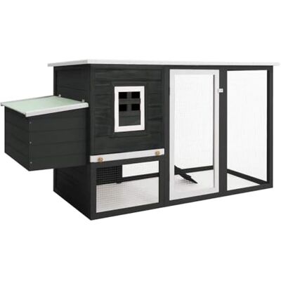 vidaXL Holz Hühnerstall 1 Eikäfig Grau Hühnerhaus Hühnervoliere Gefügelstall vidaXL Holz Hühnerstall 1 Eikäfig Grau Hühnerhaus Hühnervoliere Gefügelstall