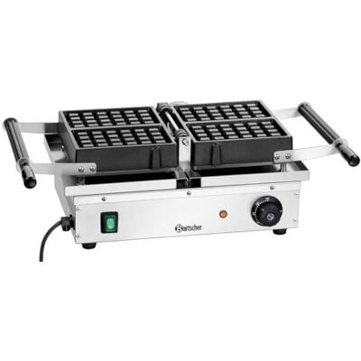 Bartscher Waffeleisen Deluxe II für Brüsseler Waffeln – drehbare Backplatten, antihaftbeschichtet, Edelstahlgehäuse, 165 x 100 mm Bartscher Waffeleisen Deluxe II für Brüsseler Waffeln – drehbare Backplatten, antihaftbeschichtet, Edelstahlgehäuse, 165 x 100 mm