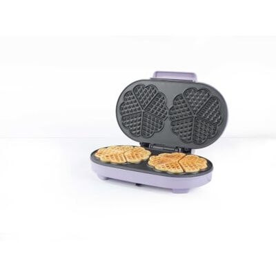 GILES & POSNER Sorbet Gloss Doppel-Herzwaffeleisen, 34 cm, 1400 W Aluminium-Antihaftplatten, PFAS-frei, Temperaturregler, Betriebs- und Bereitschaftsleuchten, violettes Finish GILES & POSNER Sorbet Gloss Doppel-Herzwaffeleisen, 34 cm, 1400 W Aluminium-Antihaftplatten, PFAS-frei, Temperaturregler, Betriebs- und Bereitschaftsleuchten, violettes Finish