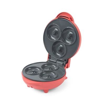 GILES & POSNER Funfair Mini-Donutmaker, 3 Donuts, 550 W PFAS-freie Antihaftbeschichtung, automatische Temperaturregelung, Betriebs- und Bereitschaftsanzeige, mattes Rot, kompakt GILES & POSNER Funfair Mini-Donutmaker, 3 Donuts, 550 W PFAS-freie Antihaftbeschichtung, automatische Temperaturregelung, Betriebs- und Bereitschaftsanzeige, mattes Rot, kompakt