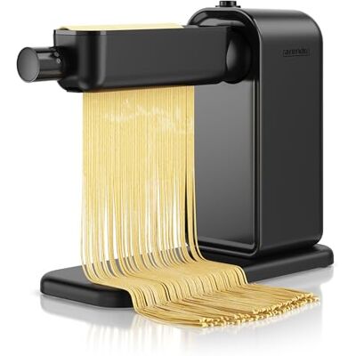 Arendo Nudelmaschine elektrisch – Pasta Maker 5 Stärken einstellbar – 120 Watt – Nudelwalze und 2x Pasta-Schneideinsätze 2 mm und 6 mm – Knetmaschine schwarz matt Arendo Nudelmaschine elektrisch – Pasta Maker 5 Stärken einstellbar – 120 Watt – Nudelwalze und 2x Pasta-Schneideinsätze 2 mm und 6 mm – Knetmaschine schwarz matt