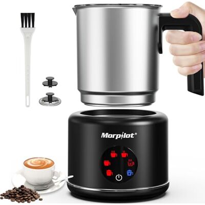 Morpilot Milchaufschäumer Elektrisch, 6 in 1 Milchschäumer für heißer, kalter Milchschaum und heißer Schokolade, 500ml, 600W, Latte-Design, Antihaftbeschichtung, Edelstahl Morpilot Milchaufschäumer Elektrisch, 6 in 1 Milchschäumer für heißer, kalter Milchschaum und heißer Schokolade, 500ml, 600W, Latte-Design, Antihaftbeschichtung, Edelstahl