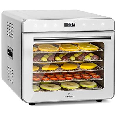 Klarstein Dörrautomat, Dörrgerät für Gemüse, Obst, Nüsse und Fleisch Trocknen, Food Dehydrator mit 6 Metallgitter, Dörrautomat Edelstahl, Dörrautomaten mit 24H Timer-Funktion, Touch-Display, 700 Watt Klarstein Dörrautomat, Dörrgerät für Gemüse, Obst, Nüsse und Fleisch Trocknen, Food Dehydrator mit 6 Metallgitter, Dörrautomat Edelstahl, Dörrautomaten mit 24H Timer-Funktion, Touch-Display, 700 Watt