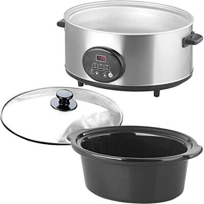 Rosenstein & Söhne Elektrotopf: Schongarer mit Keramik-Einsatz 4,5 l, 2 Temperaturen, Warmhalte, 280W (Multikocher, Gartopf, Töpfe) Rosenstein & Söhne Elektrotopf: Schongarer mit Keramik-Einsatz 4,5 l, 2 Temperaturen, Warmhalte, 280W (Multikocher, Gartopf, Töpfe)