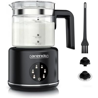 Arendo – Milchaufschäumer elektrisch – 500 ml – 6 Automatikprogramme – Milchschaum für heiß und kalt – 2 Einsätze – Milchschäumer für Cappuccino Latte Macchiato heiße Schokolade Arendo – Milchaufschäumer elektrisch – 500 ml – 6 Automatikprogramme – Milchschaum für heiß und kalt – 2 Einsätze – Milchschäumer für Cappuccino Latte Macchiato heiße Schokolade
