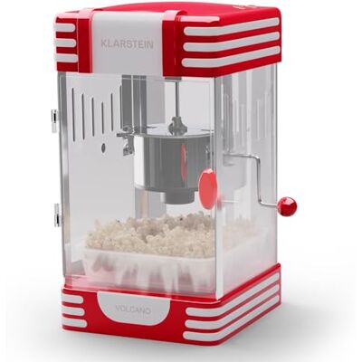 Klarstein Popcornmaschine Klein, Popcornmaschine für Süßes & Salziges Popcorn, 300W Popcorn Maker, Retro Küchengeräte für Popcornmais, Popcorn Maschine mit Edelstahlbehälter, rot Klarstein Popcornmaschine Klein, Popcornmaschine für Süßes & Salziges Popcorn, 300W Popcorn Maker, Retro Küchengeräte für Popcornmais, Popcorn Maschine mit Edelstahlbehälter, rot