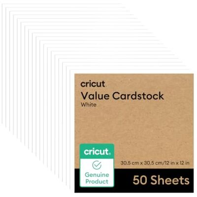 Cricut Value-Bastelkarton, Weiß, 30,50 cm x 30,5 cm, kompatibel mit allen -Maschinen 50er-Pack Cricut Value-Bastelkarton, Weiß, 30,50 cm x 30,5 cm, kompatibel mit allen -Maschinen 50er-Pack