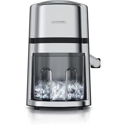 Arendo Eismaschine Edelstahl Ice Crusher manuell – Eiszerkleinerer – Eiscrusher zum Kühlen und Frischhalten – Slushy Maker Eis Zerkleinerer – Auffangbehälter entnehmbar – Chrom Optik Arendo Eismaschine Edelstahl Ice Crusher manuell – Eiszerkleinerer – Eiscrusher zum Kühlen und Frischhalten – Slushy Maker Eis Zerkleinerer – Auffangbehälter entnehmbar – Chrom Optik