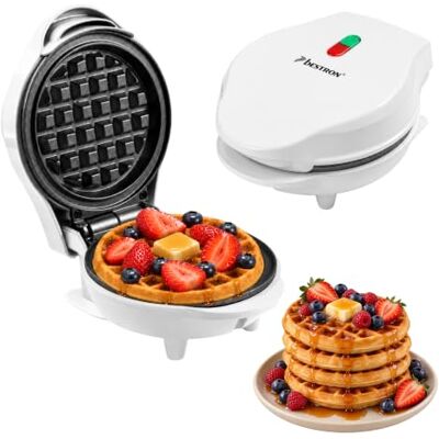 Bestron Mini-Waffeleisen für klassische Waffeln, kleiner Waffelmaker mit Antihaftbeschichtung, für Kindergeburtstage, Familienfeiern, Ostern oder Weihnachten, Backfläche Ø 10cm, Farbe: Weiß Bestron Mini-Waffeleisen für klassische Waffeln, kleiner Waffelmaker mit Antihaftbeschichtung, für Kindergeburtstage, Familienfeiern, Ostern oder Weihnachten, Backfläche Ø 10cm, Farbe: Weiß