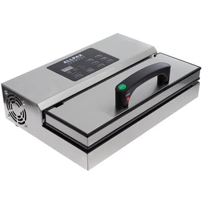 Allpax Vakuumiermaschine P 370 von inkl. 100 Vakuumbeutel 20 x 30 cm 97% Vakuumleistung Schweißnaht 5 mm Breit & 310 mm Lang mit Puls-System (Teilvakuum) mit zusätzlicher Marinierfunktion Allpax Vakuumiermaschine P 370 von inkl. 100 Vakuumbeutel 20 x 30 cm 97% Vakuumleistung Schweißnaht 5 mm Breit & 310 mm Lang mit Puls-System (Teilvakuum) mit zusätzlicher Marinierfunktion
