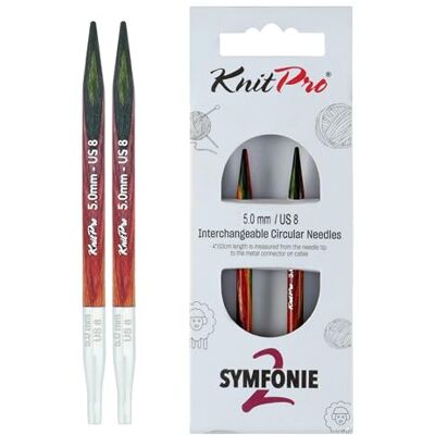 KnitPro Symfonie 2 normale austauschbare Nadeln, 13 cm, 5 mm KnitPro Symfonie 2 normale austauschbare Nadeln, 13 cm, 5 mm