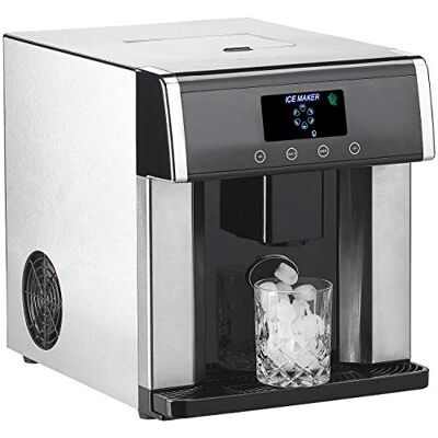 Rosenstein & Söhne Eiswürfelmaschine klein: Eiswürfelmaschine & Wasserspender V2 mit XL-Display, Edelstahl-Gehäuse (mit Spender, Wasserspender mit Eiswürfel, Ice) Rosenstein & Söhne Eiswürfelmaschine klein: Eiswürfelmaschine & Wasserspender V2 mit XL-Display, Edelstahl-Gehäuse (mit Spender, Wasserspender mit Eiswürfel, Ice)
