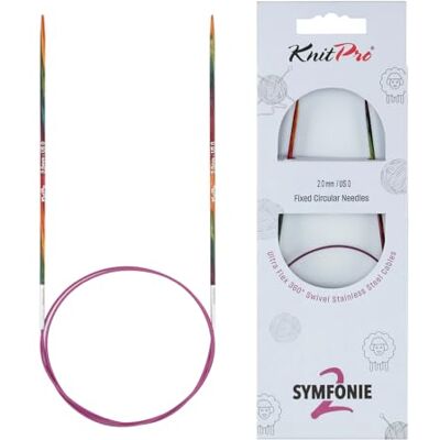 KnitPro Symfonie 2 feste Rundstricknadeln, 60 cm, 2 mm KnitPro Symfonie 2 feste Rundstricknadeln, 60 cm, 2 mm