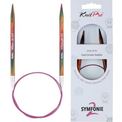 KnitPro Symfonie feste Rundstricknadeln, 150 cm, 6,5 mm, 2 Stück KnitPro Symfonie feste Rundstricknadeln, 150 cm, 6,5 mm, 2 Stück