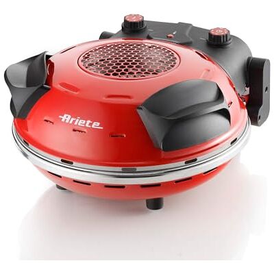 Ariete 928 Pizzaofen mit Bullauge, 1200 W, max. Temperatur 400 °C, 5 Kochstufen, Platte aus hochwertigem Schamottstein, rot Ariete 928 Pizzaofen mit Bullauge, 1200 W, max. Temperatur 400 °C, 5 Kochstufen, Platte aus hochwertigem Schamottstein, rot
