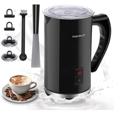 Aigostar Milchaufschäumer Elektrisch 500W 240ml, Milchschäumer für heißer & kalter Milchschaum mit 3 Modi Milch Frother für Cappuccino, Latte, Mokka, Macchiato, heiße Schokolade, Geräuschloser Betrieb Aigostar Milchaufschäumer Elektrisch 500W 240ml, Milchschäumer für heißer & kalter Milchschaum mit 3 Modi Milch Frother für Cappuccino, Latte, Mokka, Macchiato, heiße Schokolade, Geräuschloser Betrieb