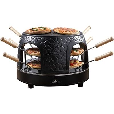 Bestron Pizzaofen für bis zu 8 Personen, Pizza dome für kleine Pizzen (Ø 10 cm), mit Keramik-Kuppel, ca. 12-15 Minuten Garzeit, 1150 Watt, Farbe: Schwarz Bestron Pizzaofen für bis zu 8 Personen, Pizza dome für kleine Pizzen (Ø 10 cm), mit Keramik-Kuppel, ca. 12-15 Minuten Garzeit, 1150 Watt, Farbe: Schwarz