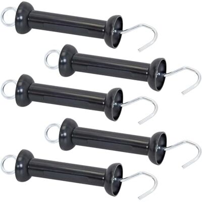 Voss 5x Torgriffe, schwarz, mit Haken und Öse,für den Elektrozaun, Tordurchgang Voss 5x Torgriffe, schwarz, mit Haken und Öse,für den Elektrozaun, Tordurchgang