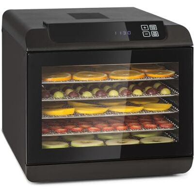 Klarstein Arizona Jerky Dörrautomat Dörrgerät, Dehydrator, trocknet Obst, Fleisch und Früchte, 500 Watt, 35-70°C, 6 spülmaschinenfeste Einlagefächer, kurze Trockenzeit, Touch-Display, schwarz Klarstein Arizona Jerky Dörrautomat Dörrgerät, Dehydrator, trocknet Obst, Fleisch und Früchte, 500 Watt, 35-70°C, 6 spülmaschinenfeste Einlagefächer, kurze Trockenzeit, Touch-Display, schwarz