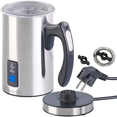 Rosenstein & Söhne Milchkocher elektrisch: Elektrischer Edelstahl-Milchaufschäumer, 115/240 ml, antihaft, 500 W (Milchwärmer elektrisch, Milcherhitzer, Milk) Rosenstein & Söhne Milchkocher elektrisch: Elektrischer Edelstahl-Milchaufschäumer, 115/240 ml, antihaft, 500 W (Milchwärmer elektrisch, Milcherhitzer, Milk)